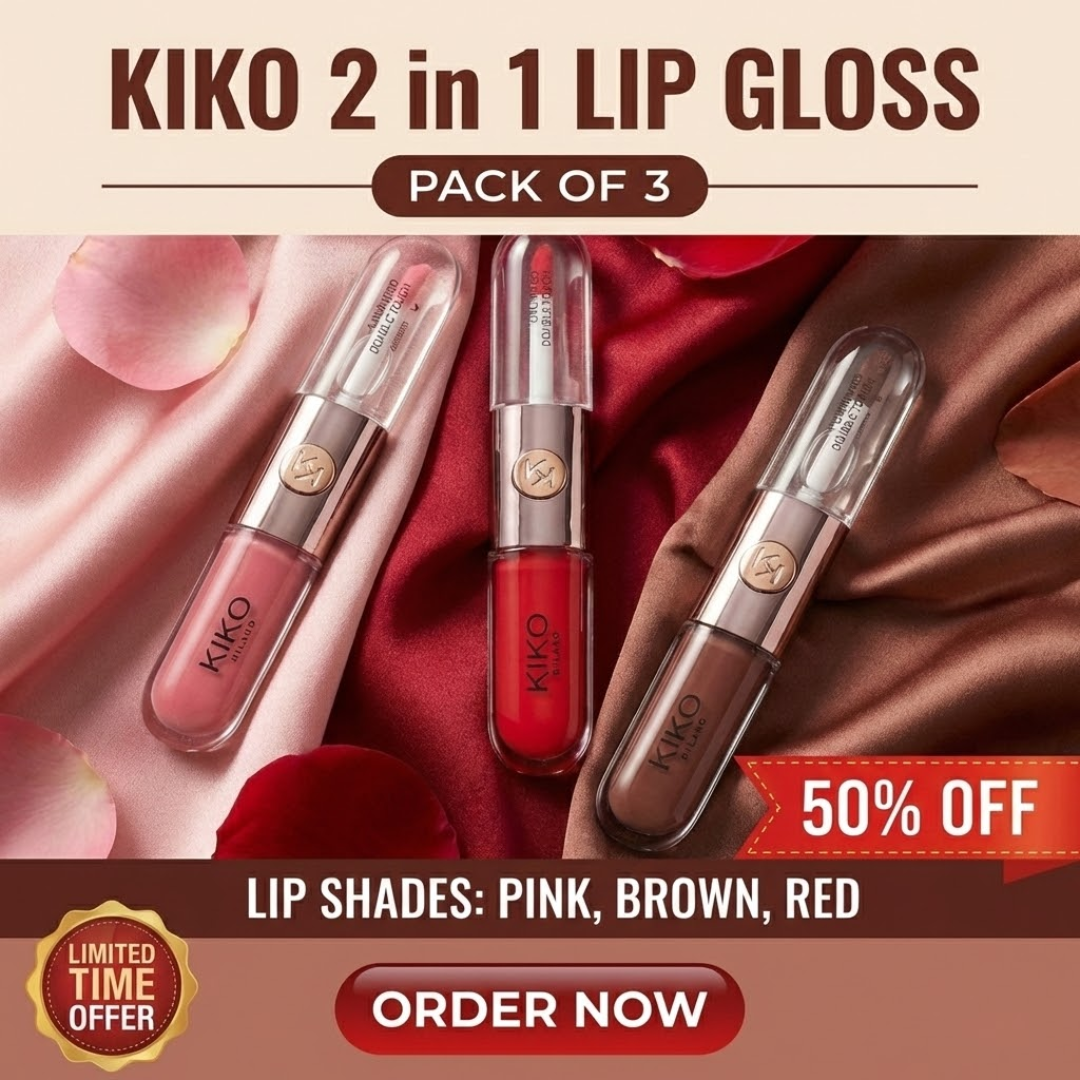 KIKO Milano 2-in-1 Lipstick & Gloss Kit (Set Of 3) – Plump, Define & Shine in One