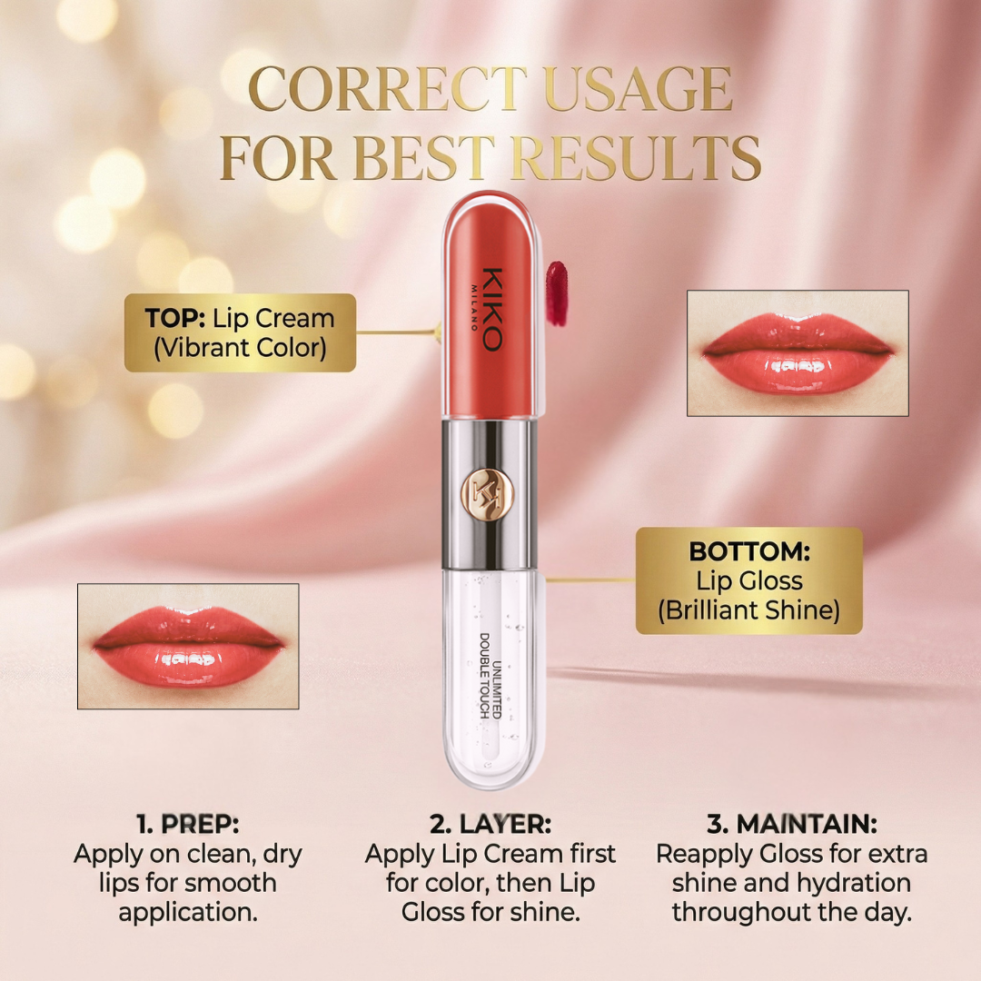 KIKO Milano 2-in-1 Lip Cream & Gloss (Set of 3) – Hydrate, Color & Plump in One
