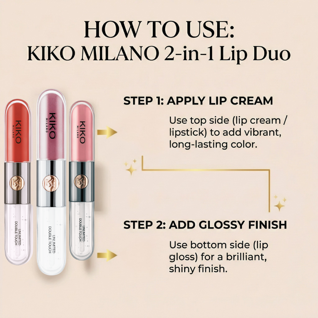 KIKO Milano 2-in-1 Lip Cream & Gloss (Set of 3) – Hydrate, Color & Plump in One
